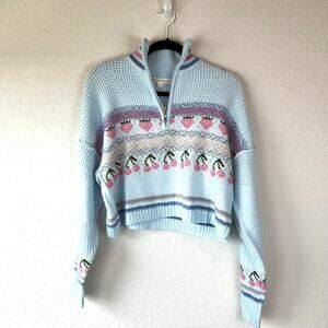 Women's Light Blue Patterned Sweater